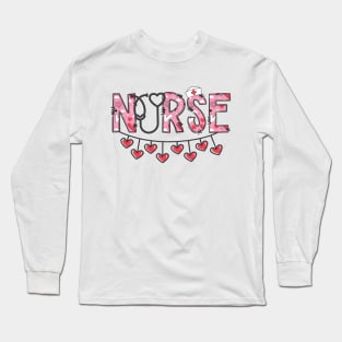 Nurse Valentine's Day Stethoscope Hearts Long Sleeve T-Shirt